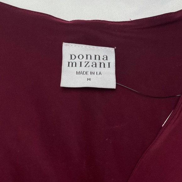 Donna Mizani | Red V-Neck Long Sleeve Ruched Sasha Midi Dress - Picture 6 of 13